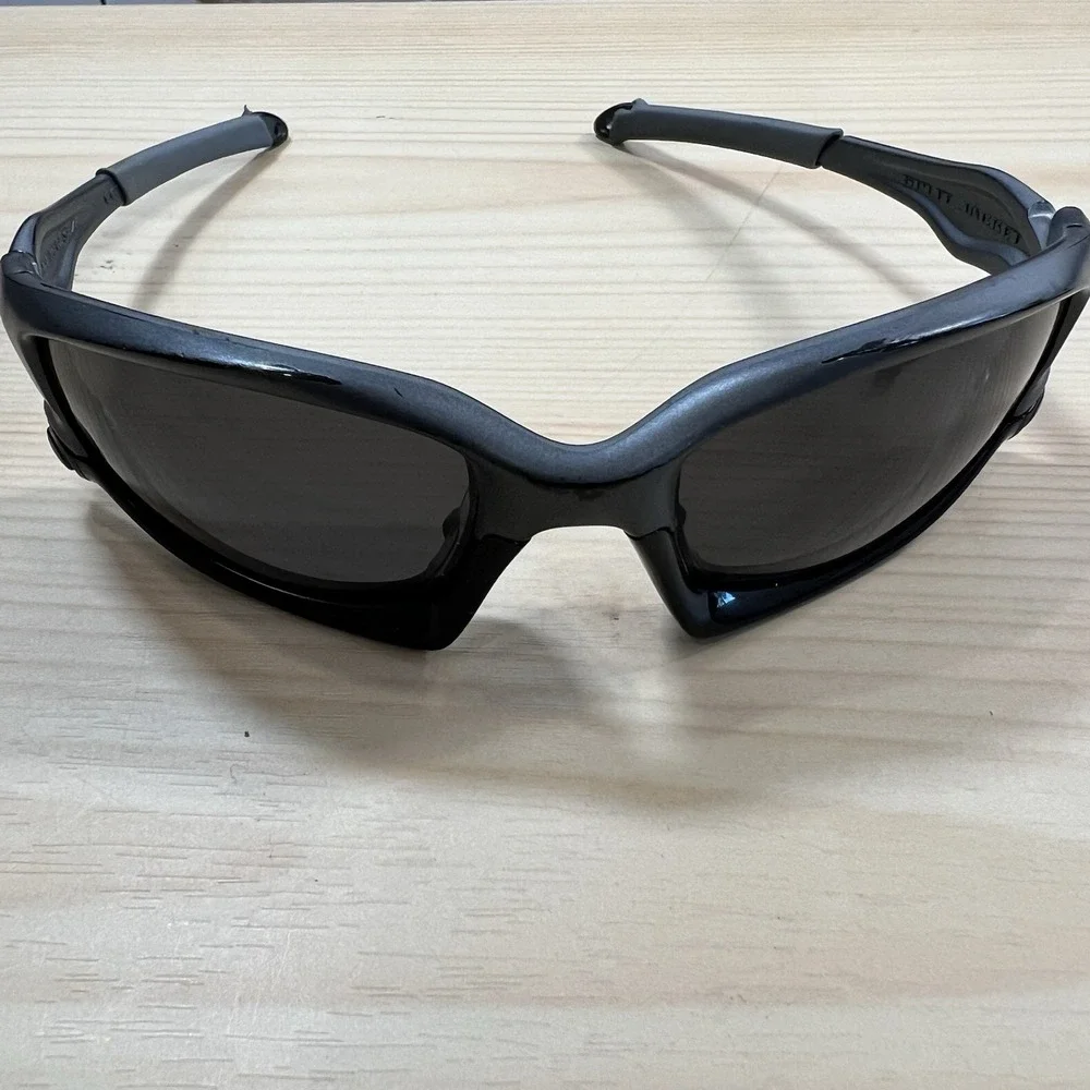 OAKLEY SPLIT JACKET Vintage Sunglasses Y2K With Case And Cover Gray Black